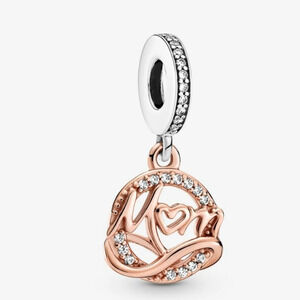 Authentic Pandora Two-tone Mom Dangle Charm